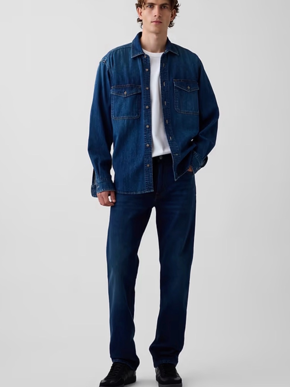 GAP Jeans Blue Straight Leg Dark Blue Wash Denim 36 X 30
